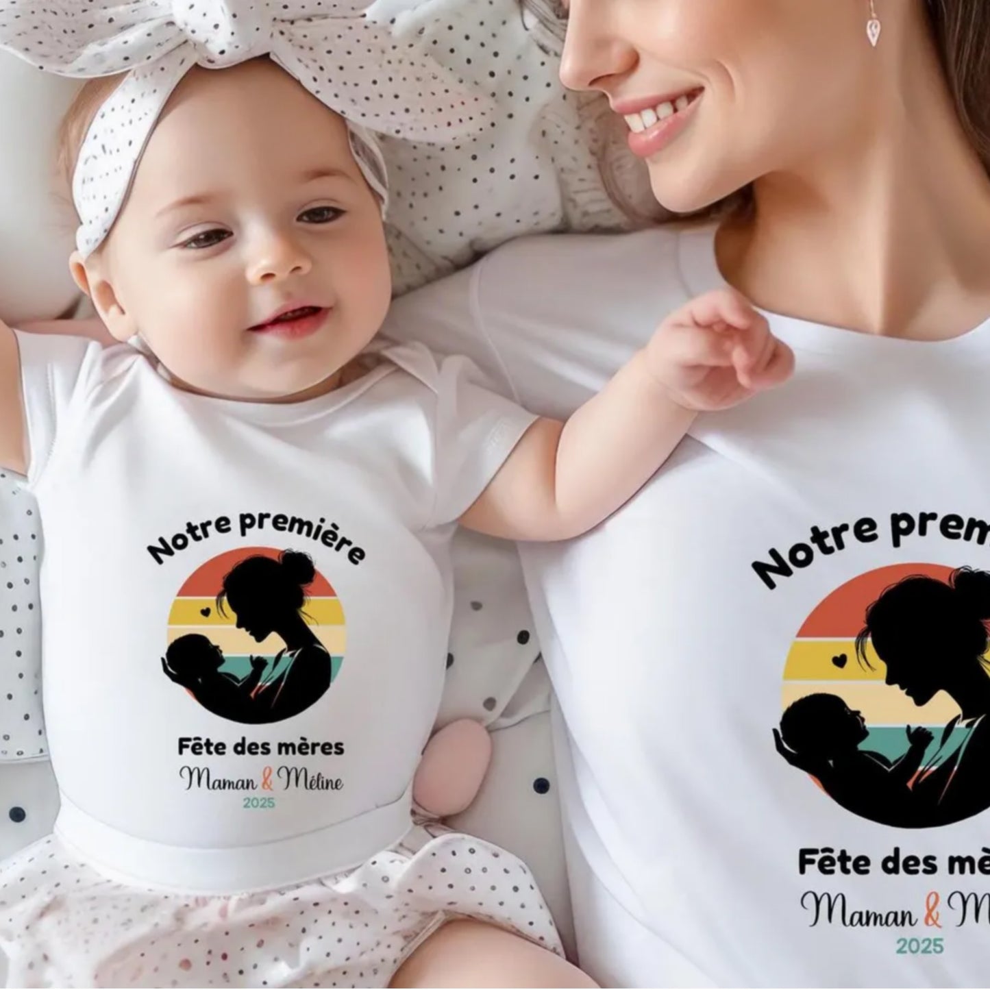 T-shirt duo maman et body bébé , notre première fête des mères 2025