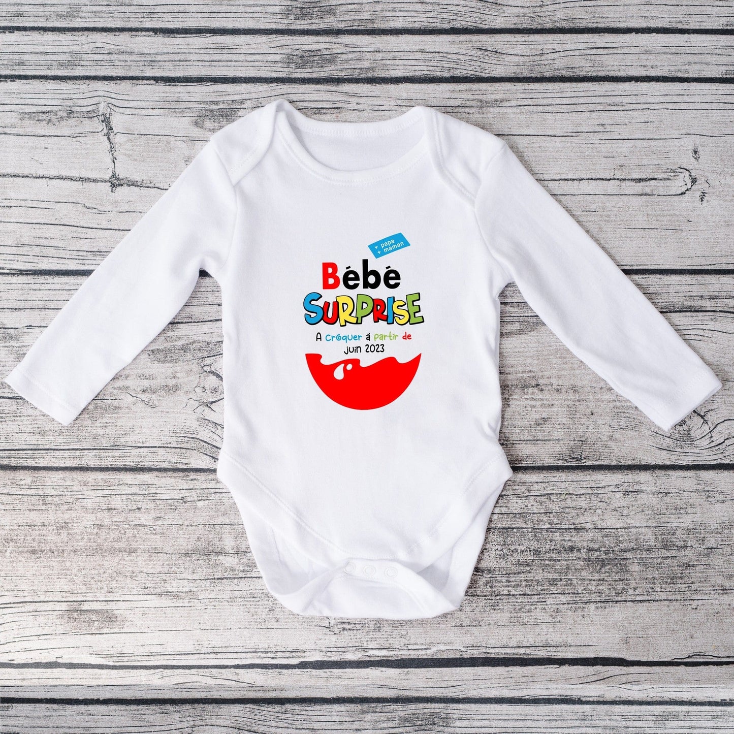 Body bébé annonce grossesse kinder surprise