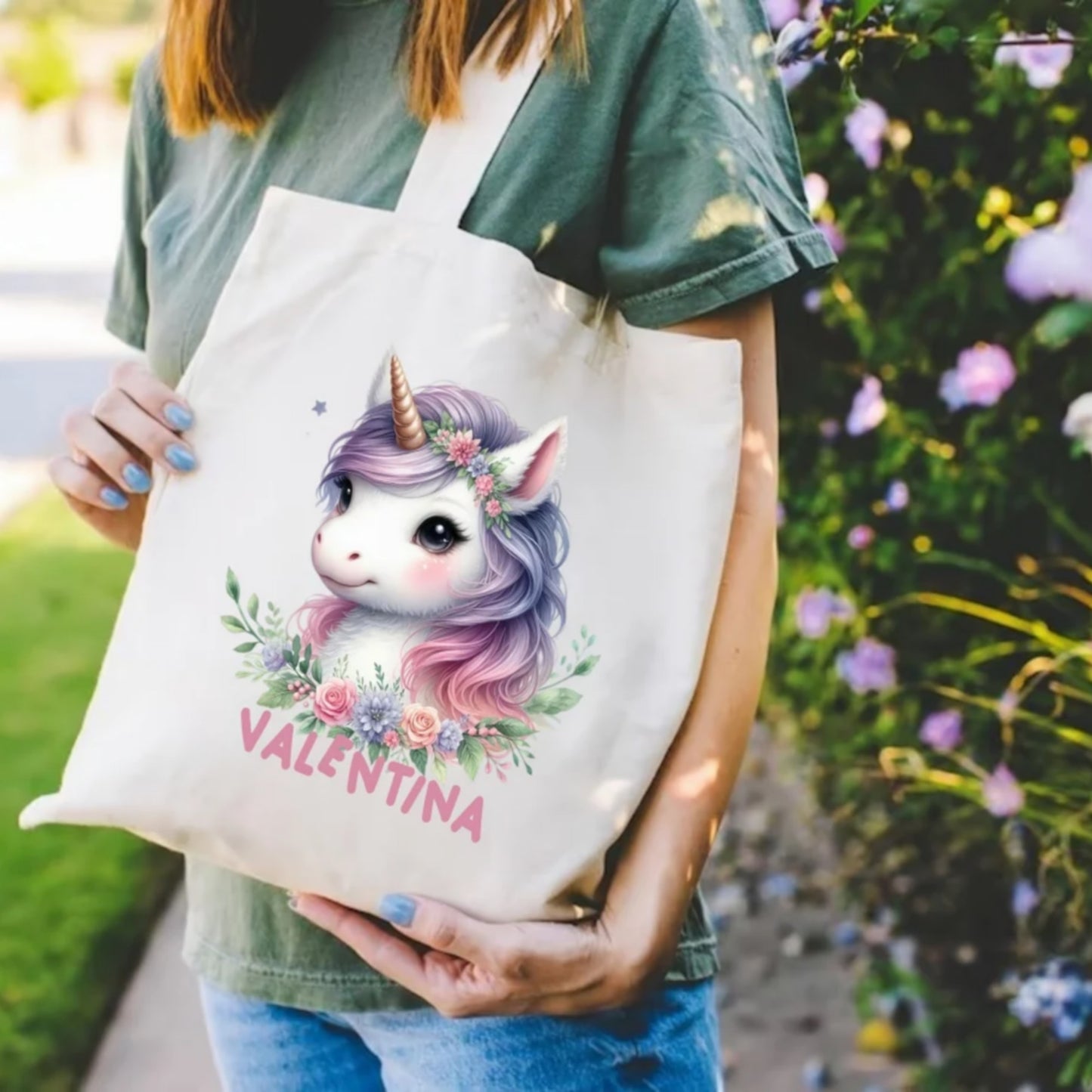 Totebag personnalisé, totebag Licorne,