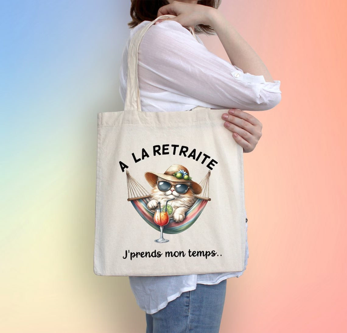 Totebag retraite, cadeau départ en retraite,