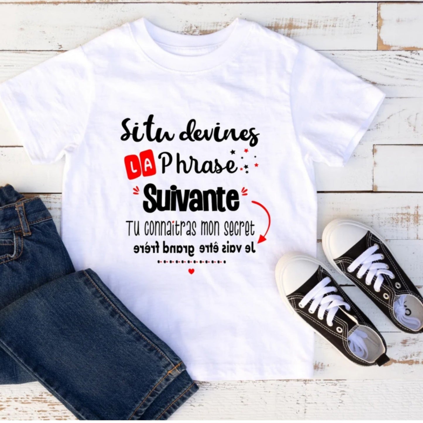 T-shirt enfant devine grand frère