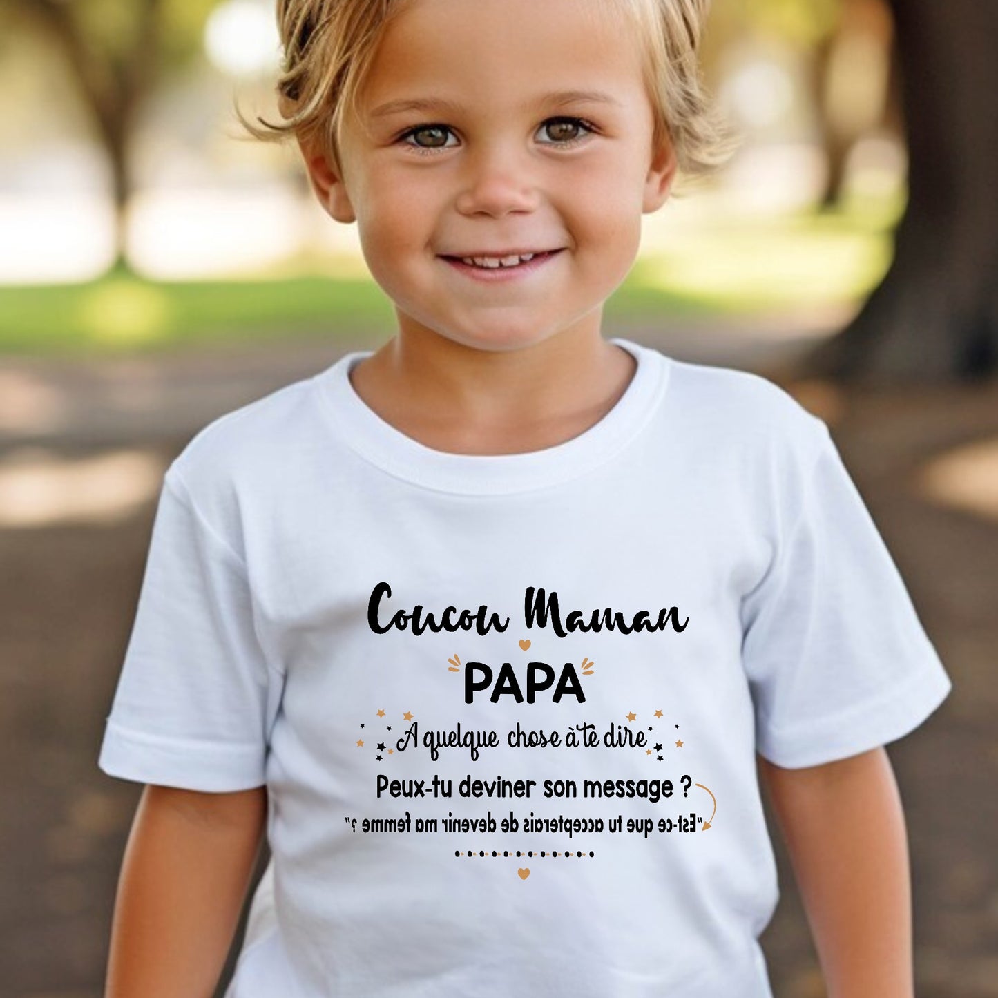 Tshirt enfant , Demande en mariage, Coucou MAMAN