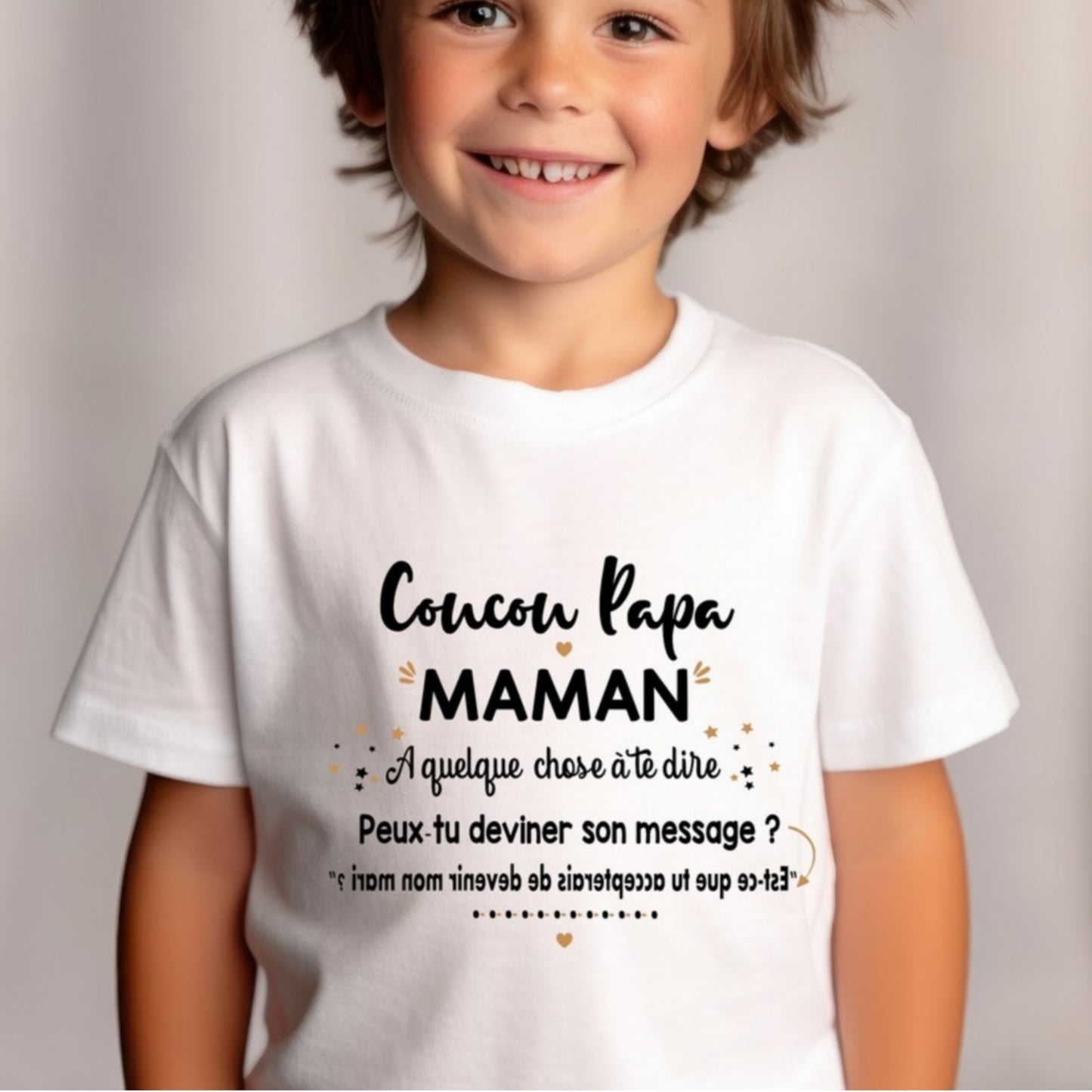 Tshirt enfant, demande en mariage, coucou PAPA