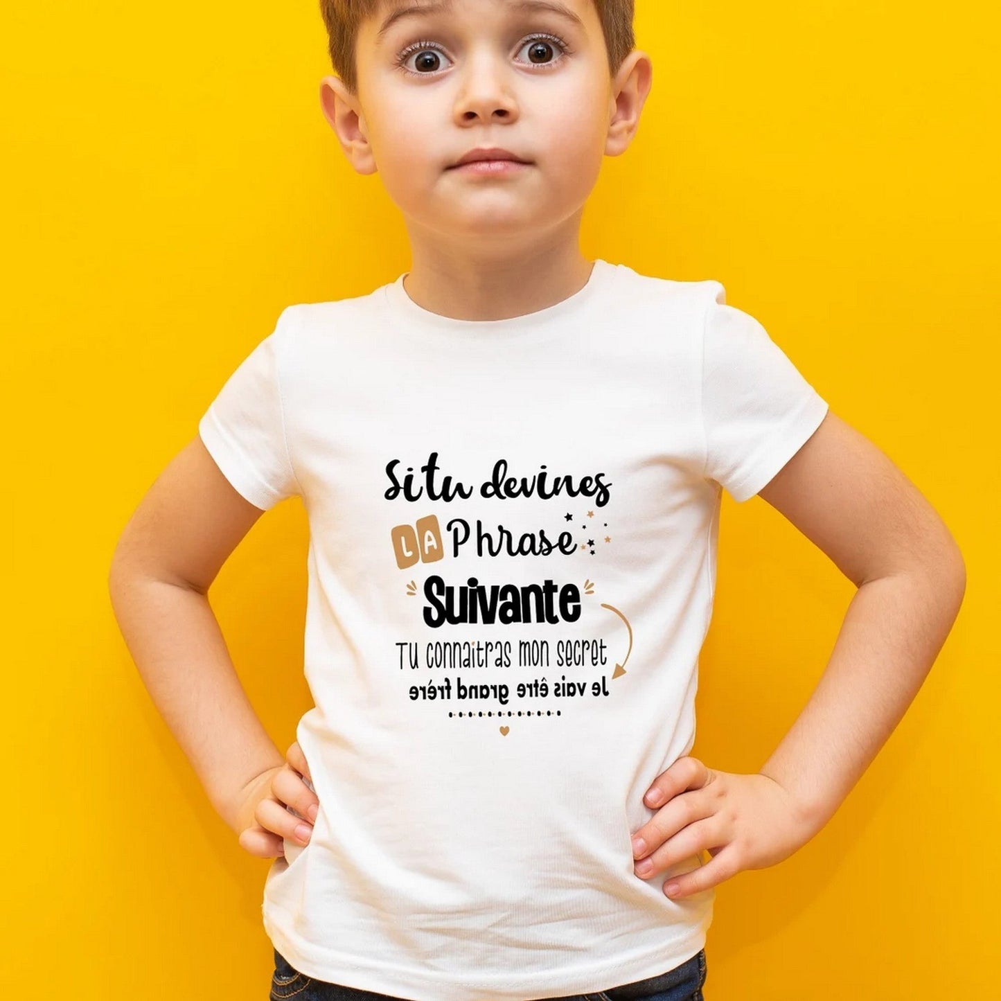 T-shirt enfant devine grand frère