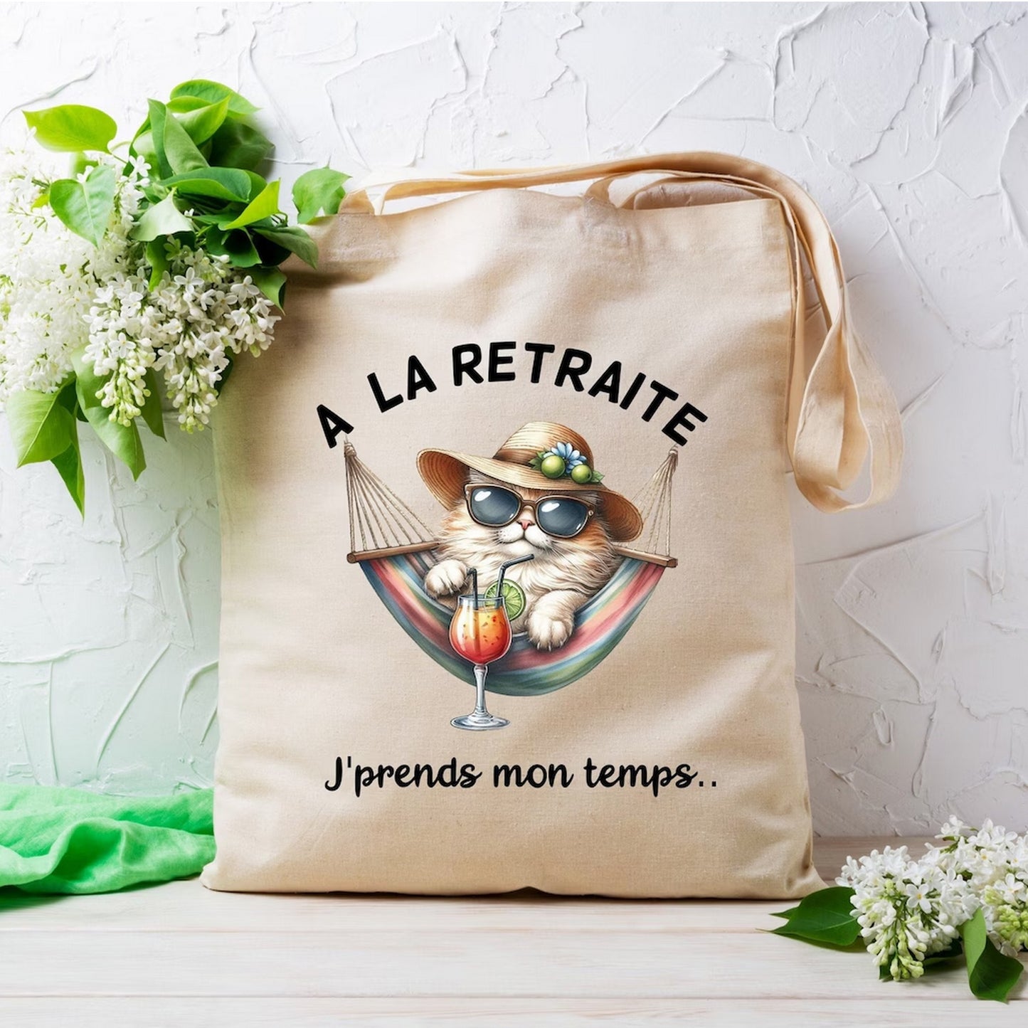 Totebag retraite, cadeau départ en retraite,