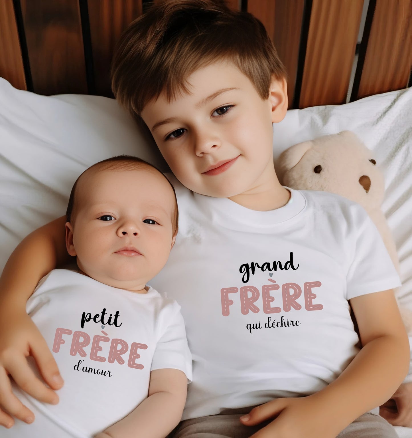 Body et Tshirt duo grand frère qui déchire, petite soeur d'amour
