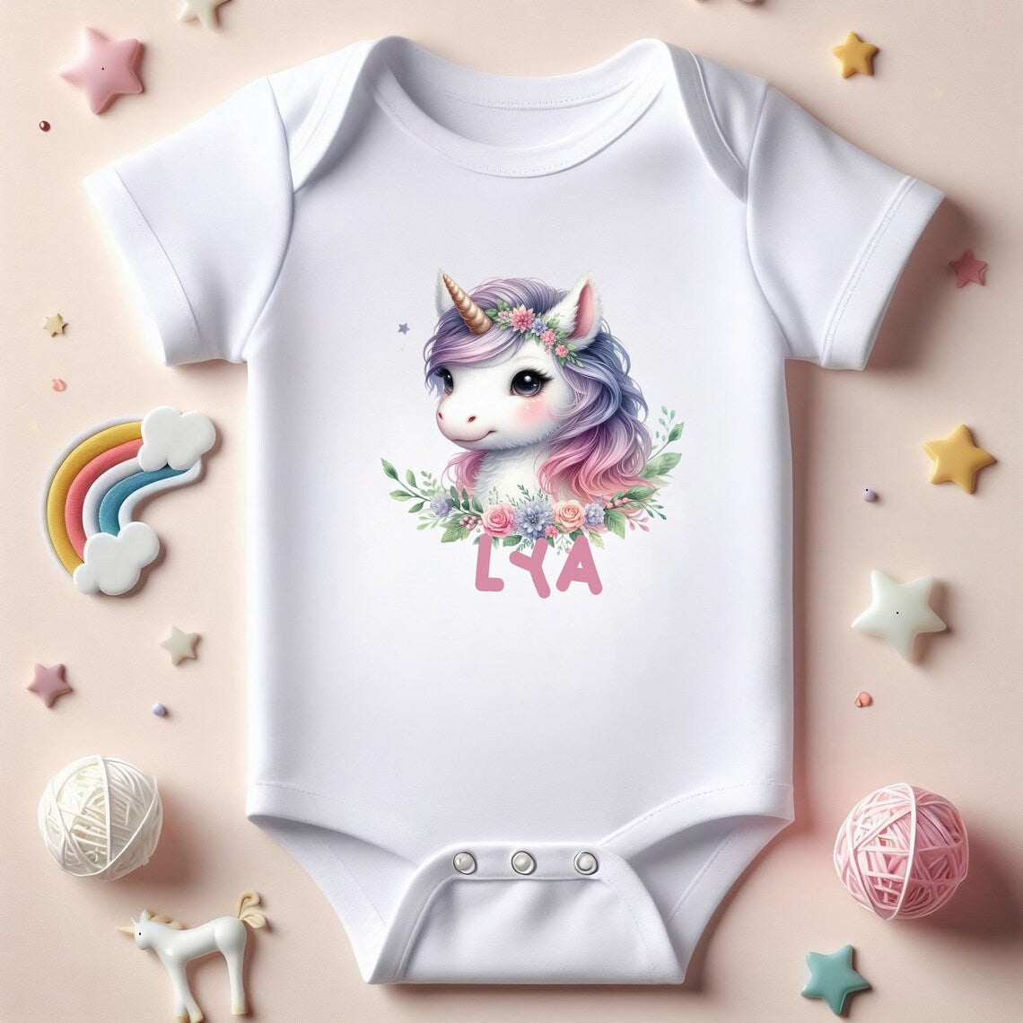 Body bébé personnalisé "Licorne"