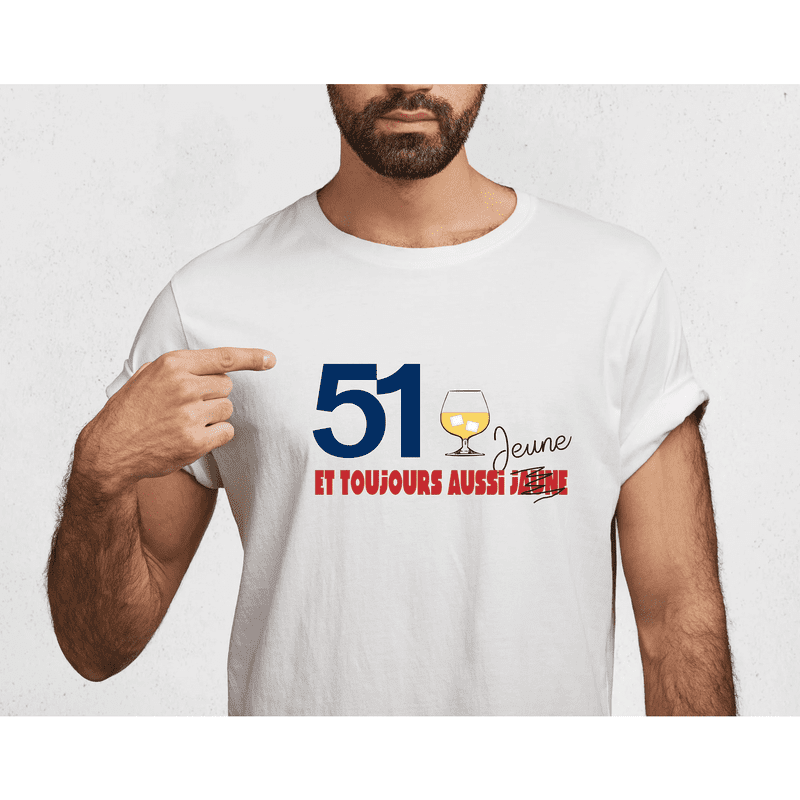 Tshirt personnalisé anniversaire 51 ans