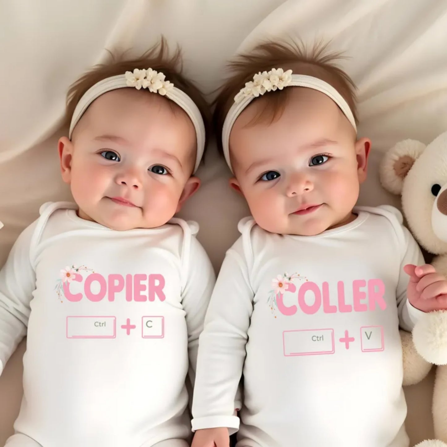 Body duo bébés jumelles " copier, coller"