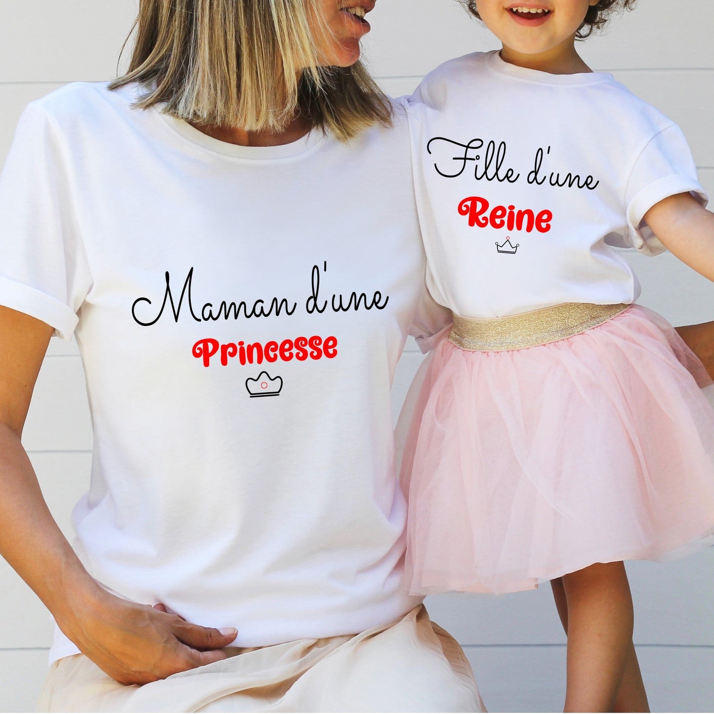 Tshirt duo mère fille personnalisé