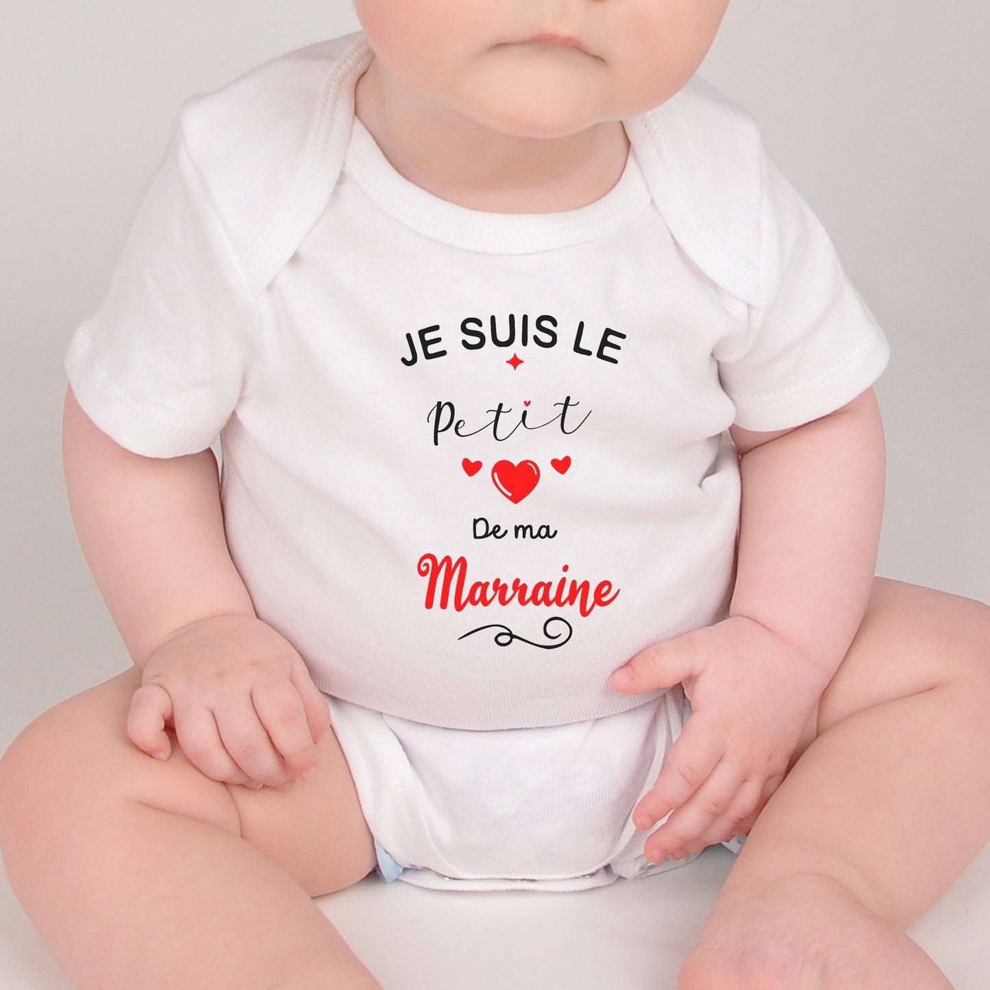 Body bébé petit coeur à Marraine