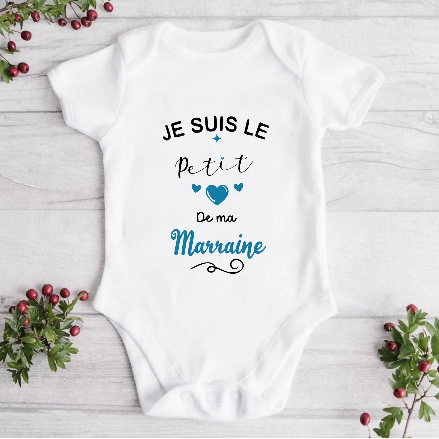 Body bébé petit coeur à Marraine