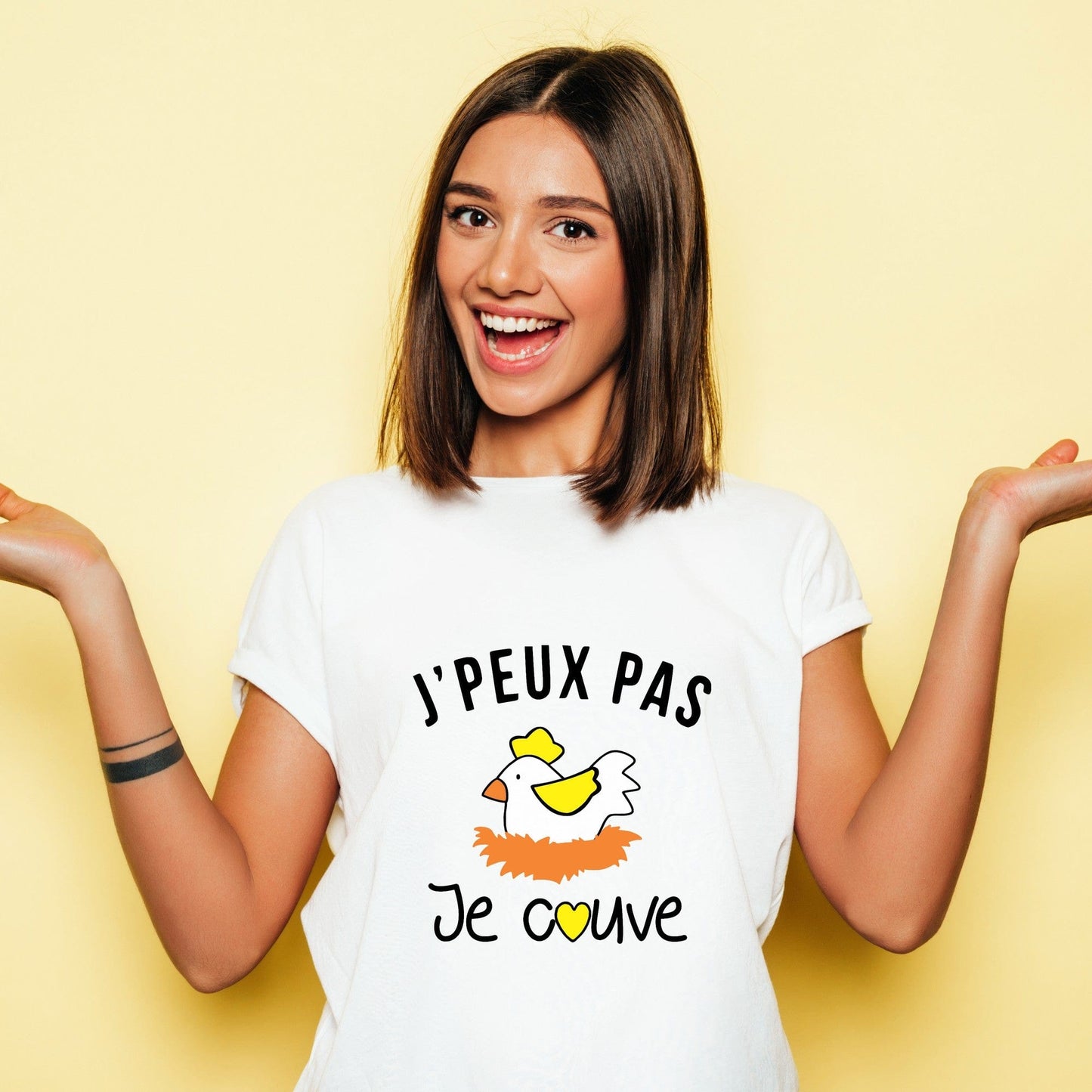 Tshirt annonce grossesse j'peux pas je couve
