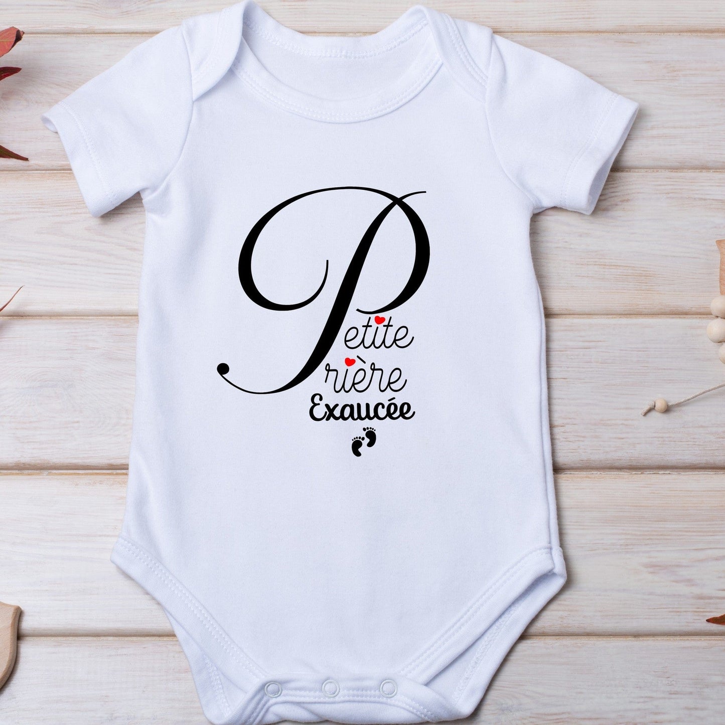 Body bébé personnalisé annonce grossesse petite prière exaucée