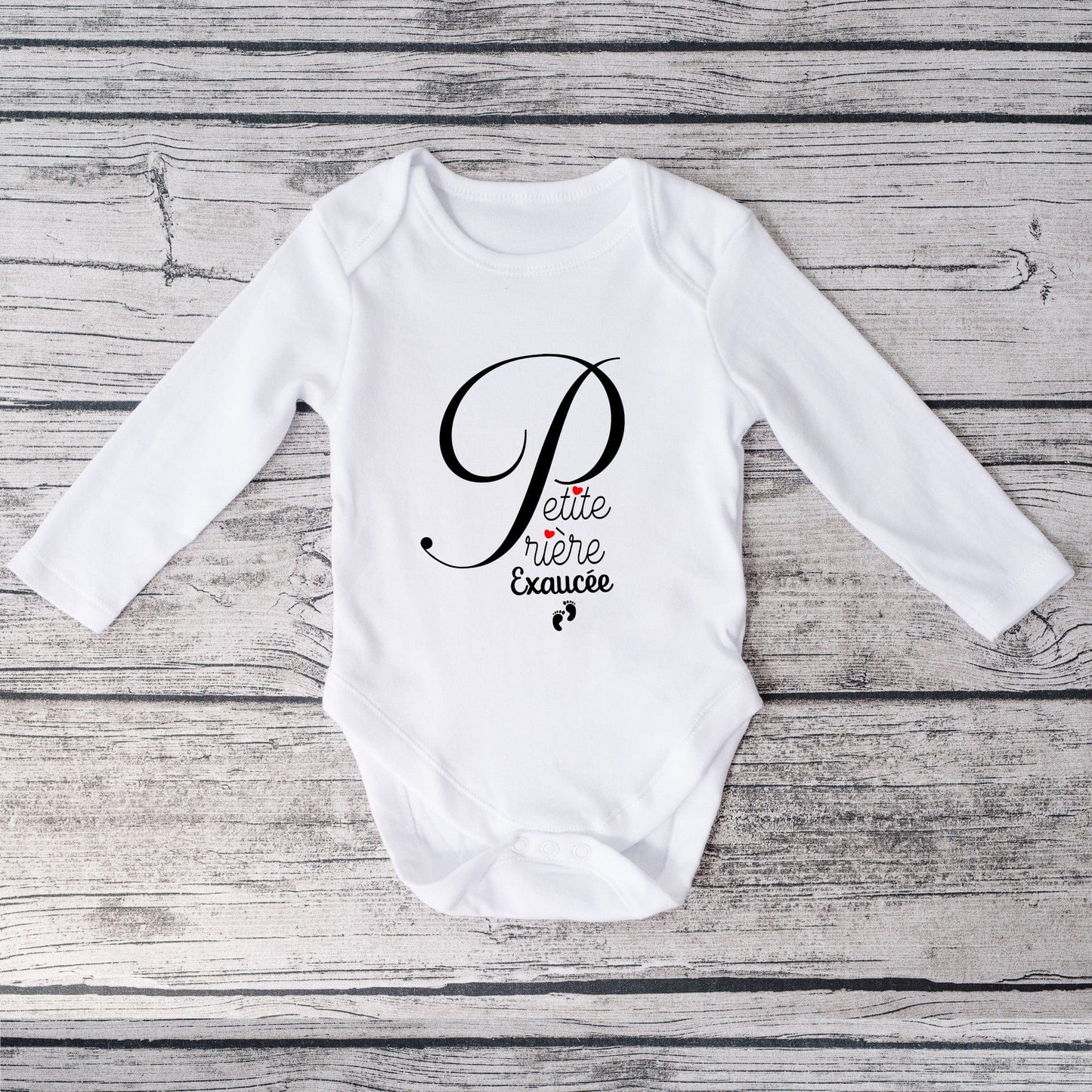 Body bébé personnalisé annonce grossesse petite prière exaucée
