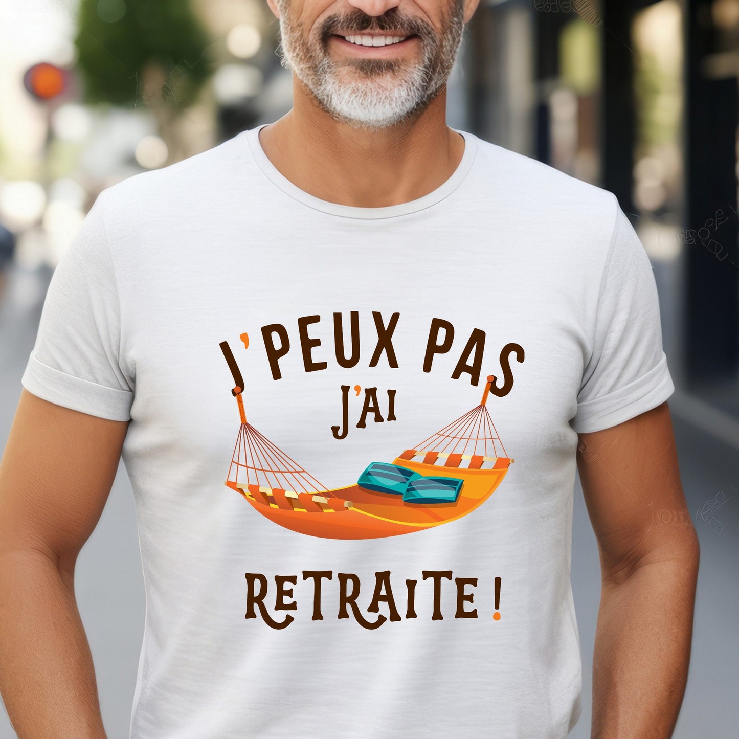 Tshirt homme retraite "J'peux pas j'ai retraite"
