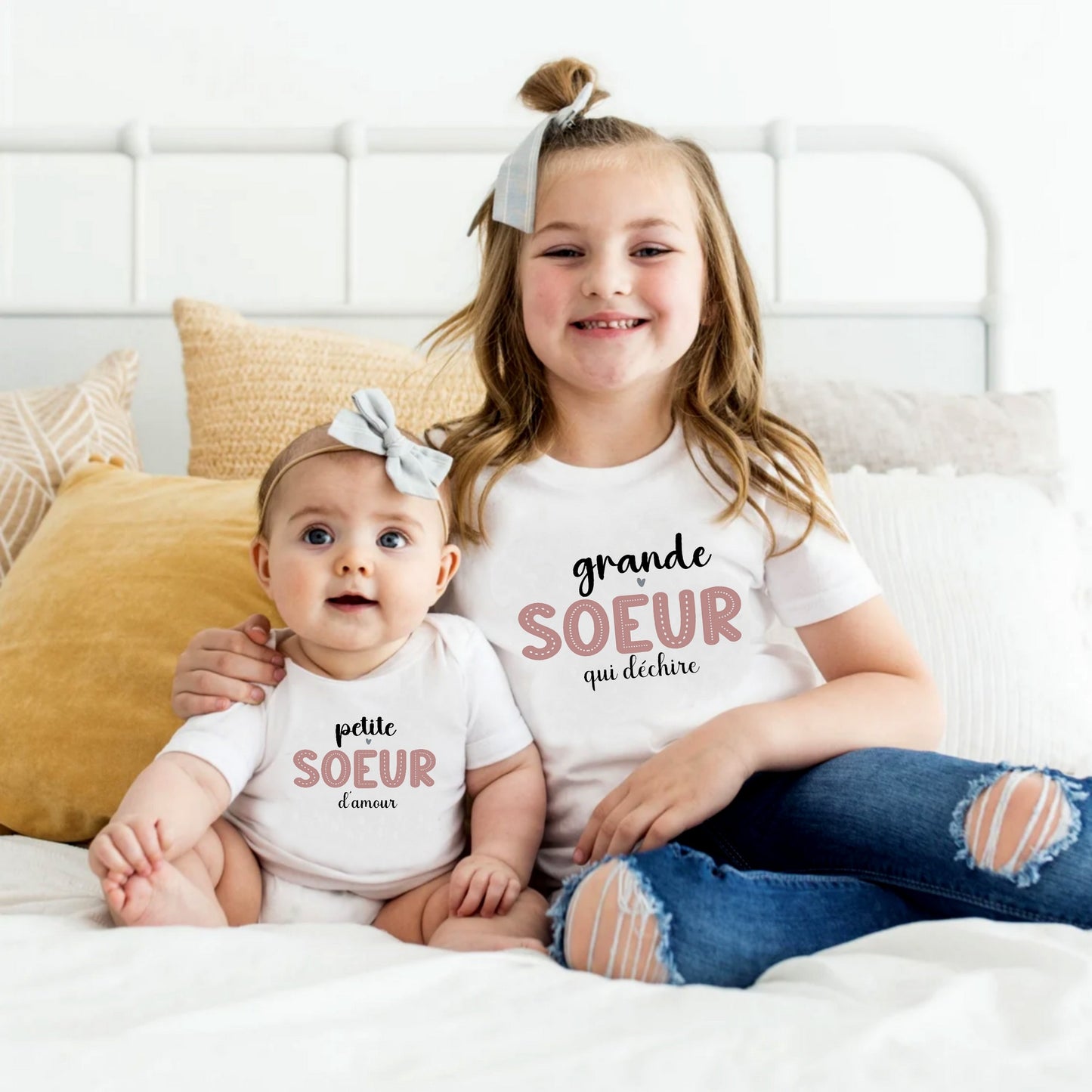Body et Tshirt duo grand frère qui déchire, petite soeur d'amour