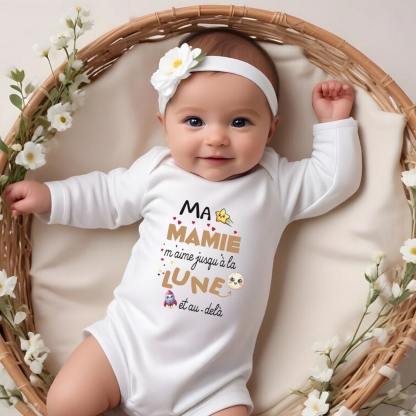 Body bébé " Ma mamie m'aime..."