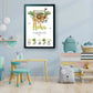 Affiche naissance personnalisée,Thème JUNGLE, cadeau de naissance A4