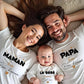 Trio t-shirt femme , t-shirt homme et body bébé , Vêtements assortis pour la famille
