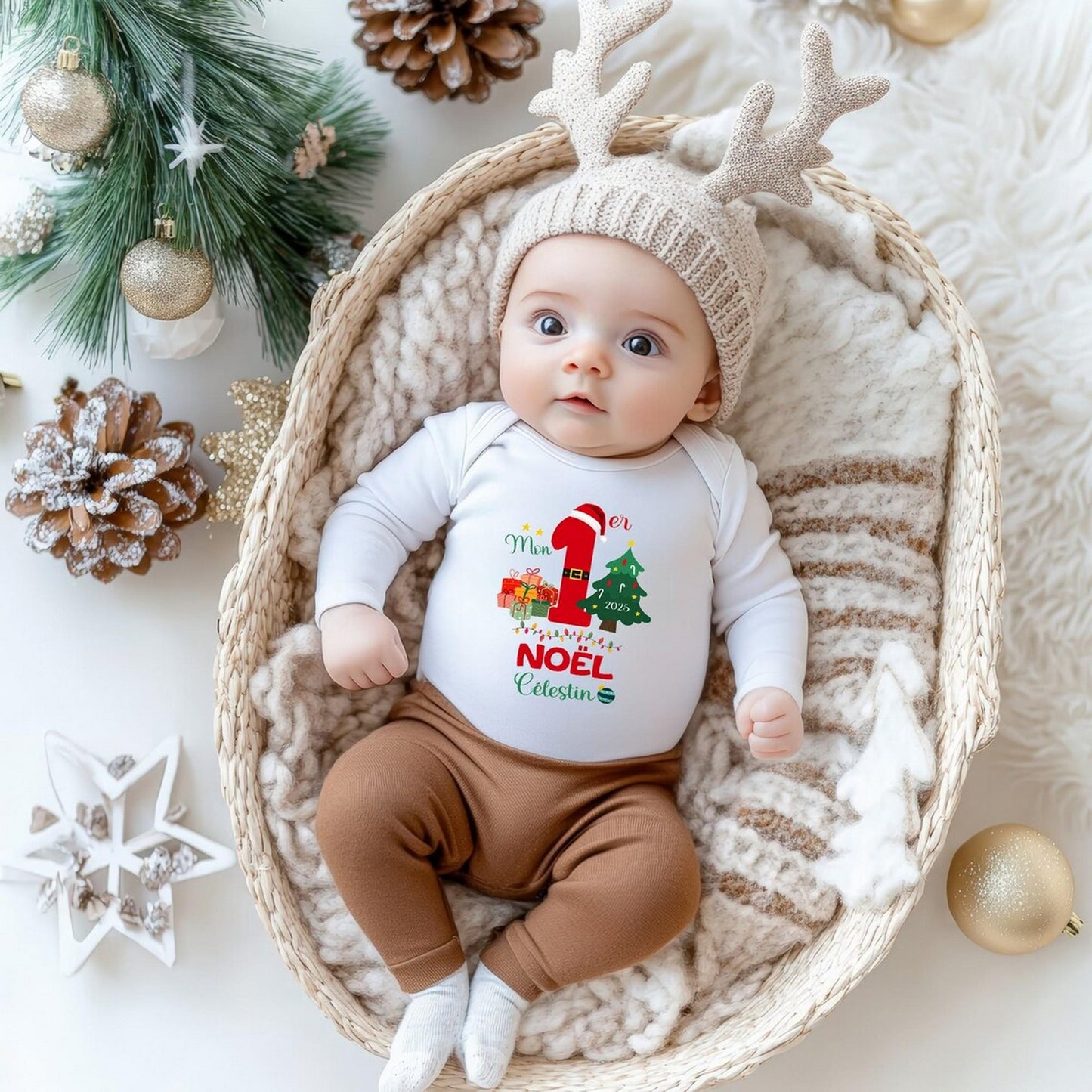 Body bébé personnalisé " Mon premier Noël"