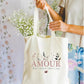 Totebag personnalisé,Modèle Amour avec prénoms, fête des mères, grands-mères