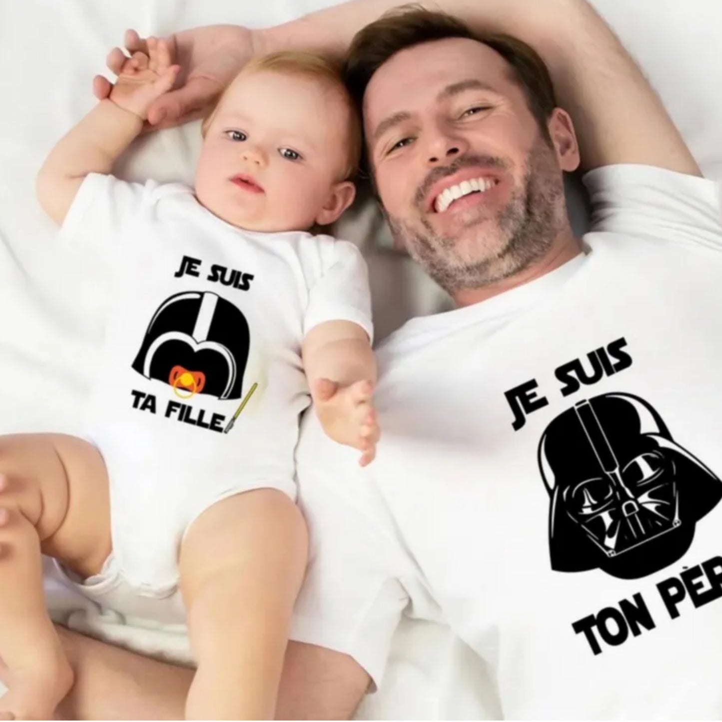 Tshirt duo et body bébé "je suis ton père", "je suis ta fille",