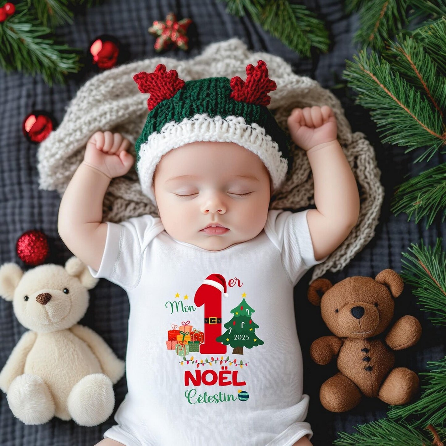 Body bébé personnalisé " Mon premier Noël"