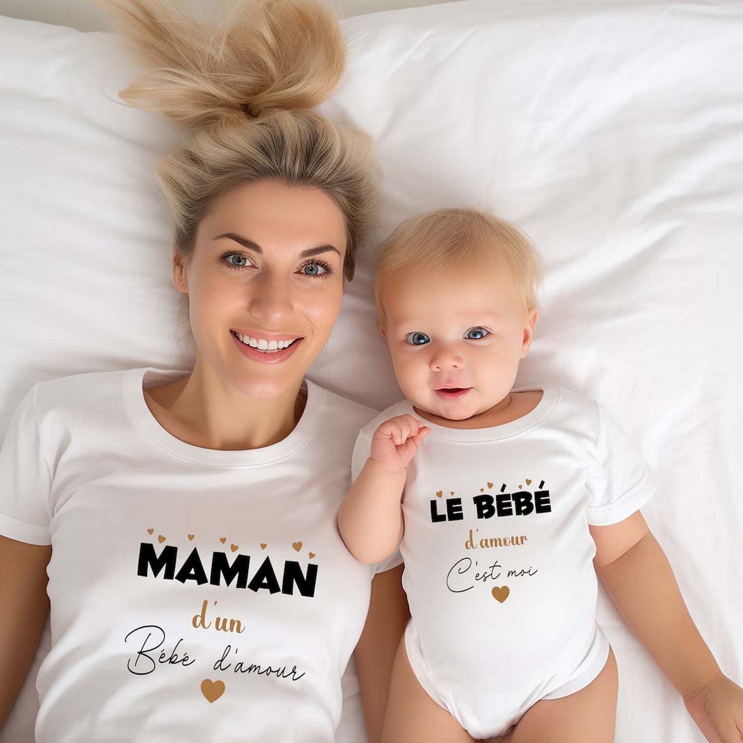 T-shirt duo maman  et body bébé