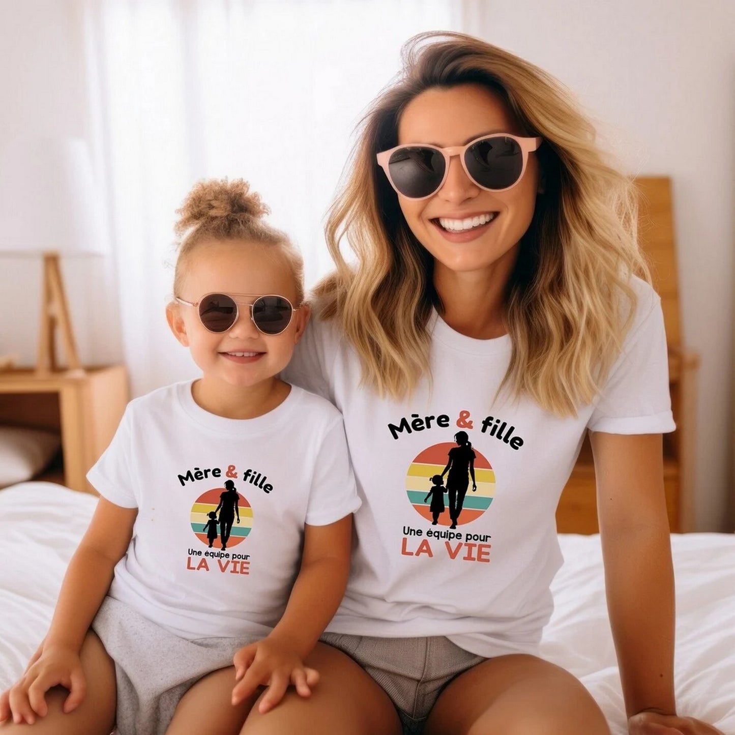 Tshirts duo , mère et fille une équipe pour la vie