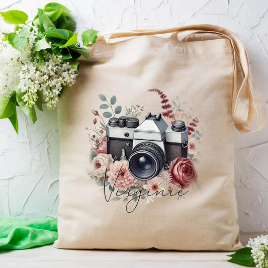 Totebag personnalisé, modèle appareil photo
