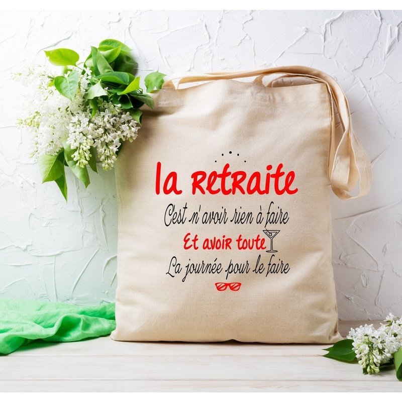 Totebag personnalisable retraite