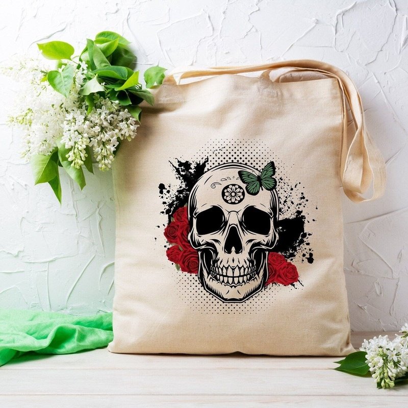 Totebag personnalisé floral gothique