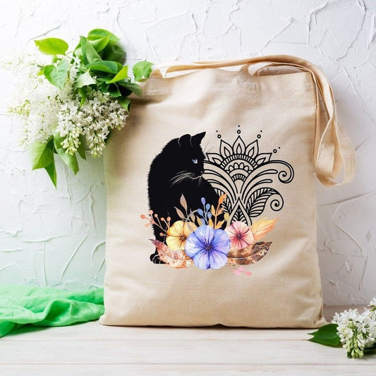 Totebag personnalisé mandala chat