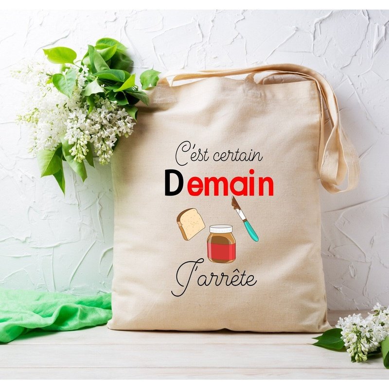 Totebag personnalisé demain j'arrête