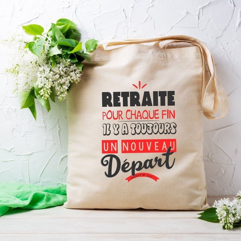 Totebag personnalisé retraite