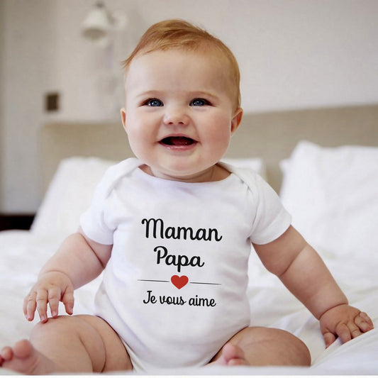 Body bébé personnalisé Maman Papa Je vous aime