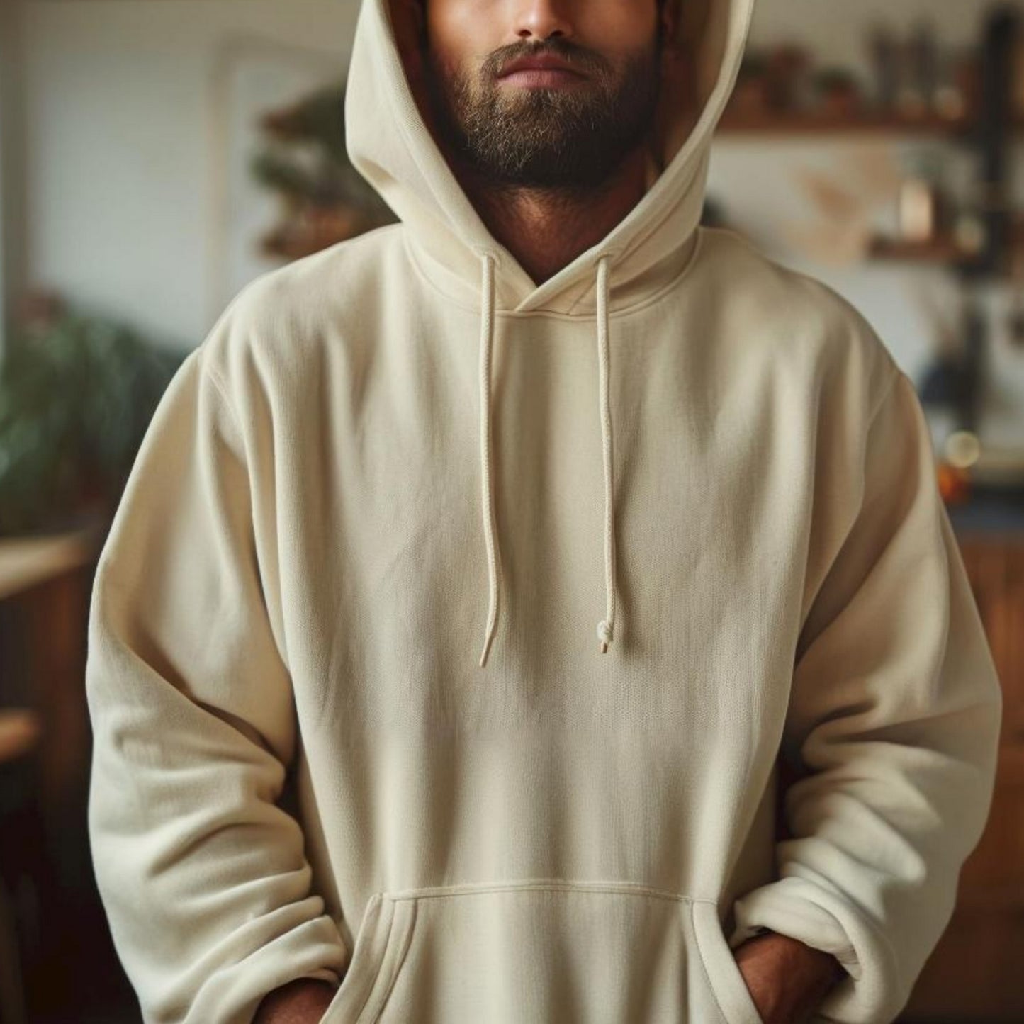 Sweatshirt à capuche écru pour homme "fruit of the loom"