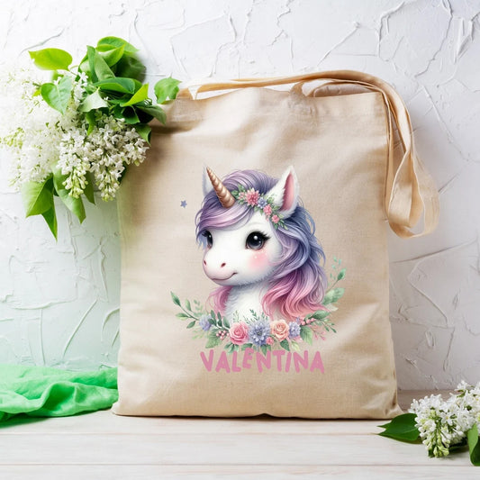 Totebag personnalisé, totebag Licorne,
