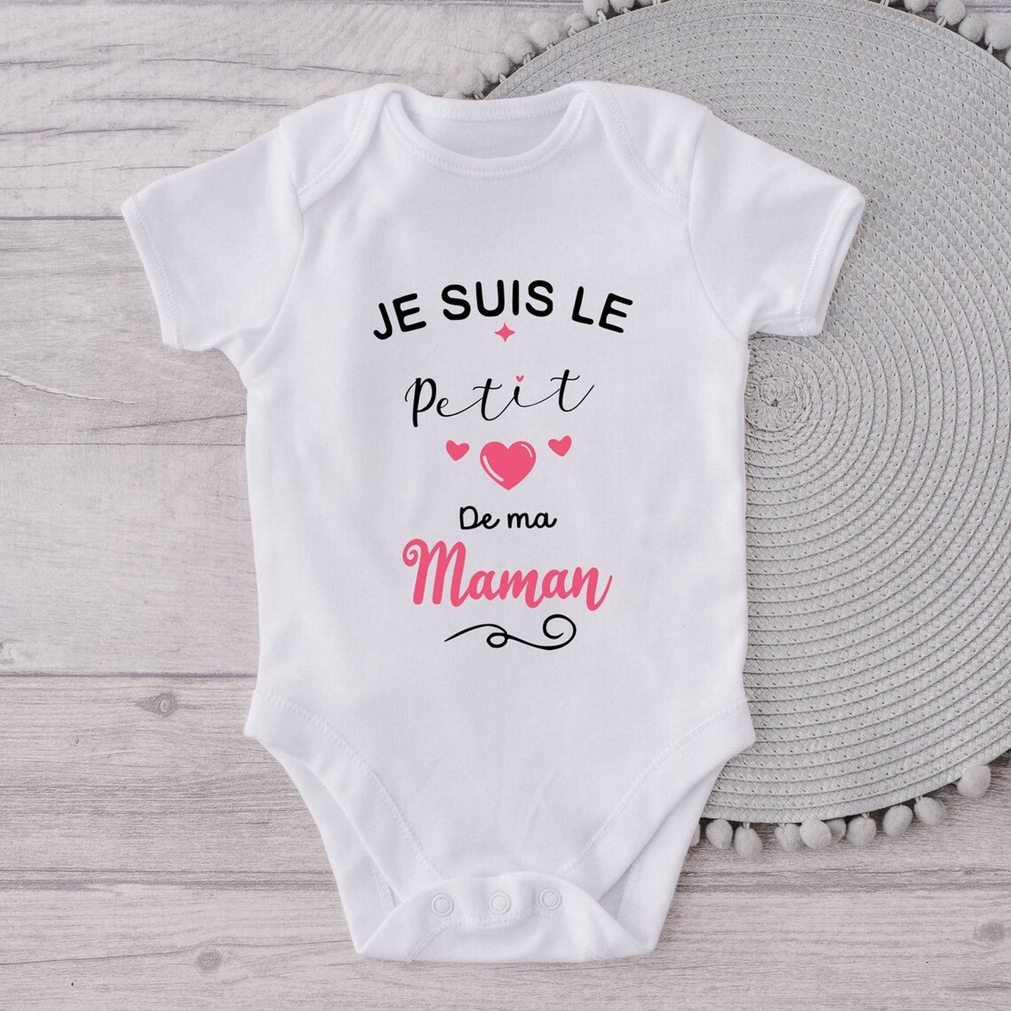 Body bébé fête des mères petit coeur à maman