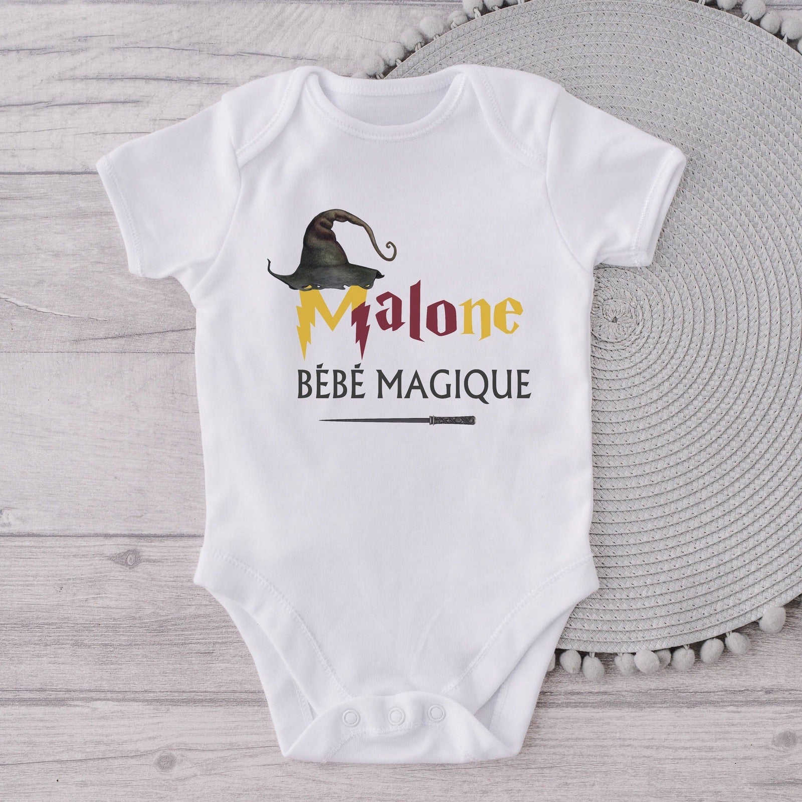 Body bébé personnalisé prénom bébé magique