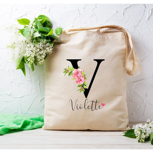 Totebag personnalisable initiales et prénom
