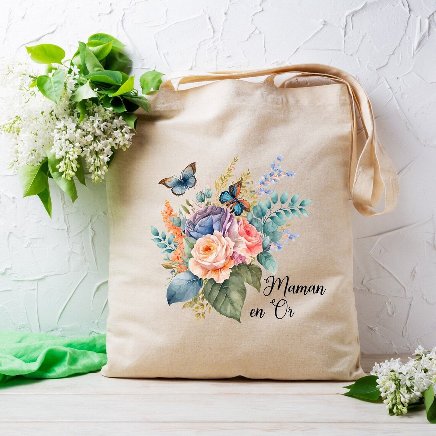 Totebag fête des mères maman en or