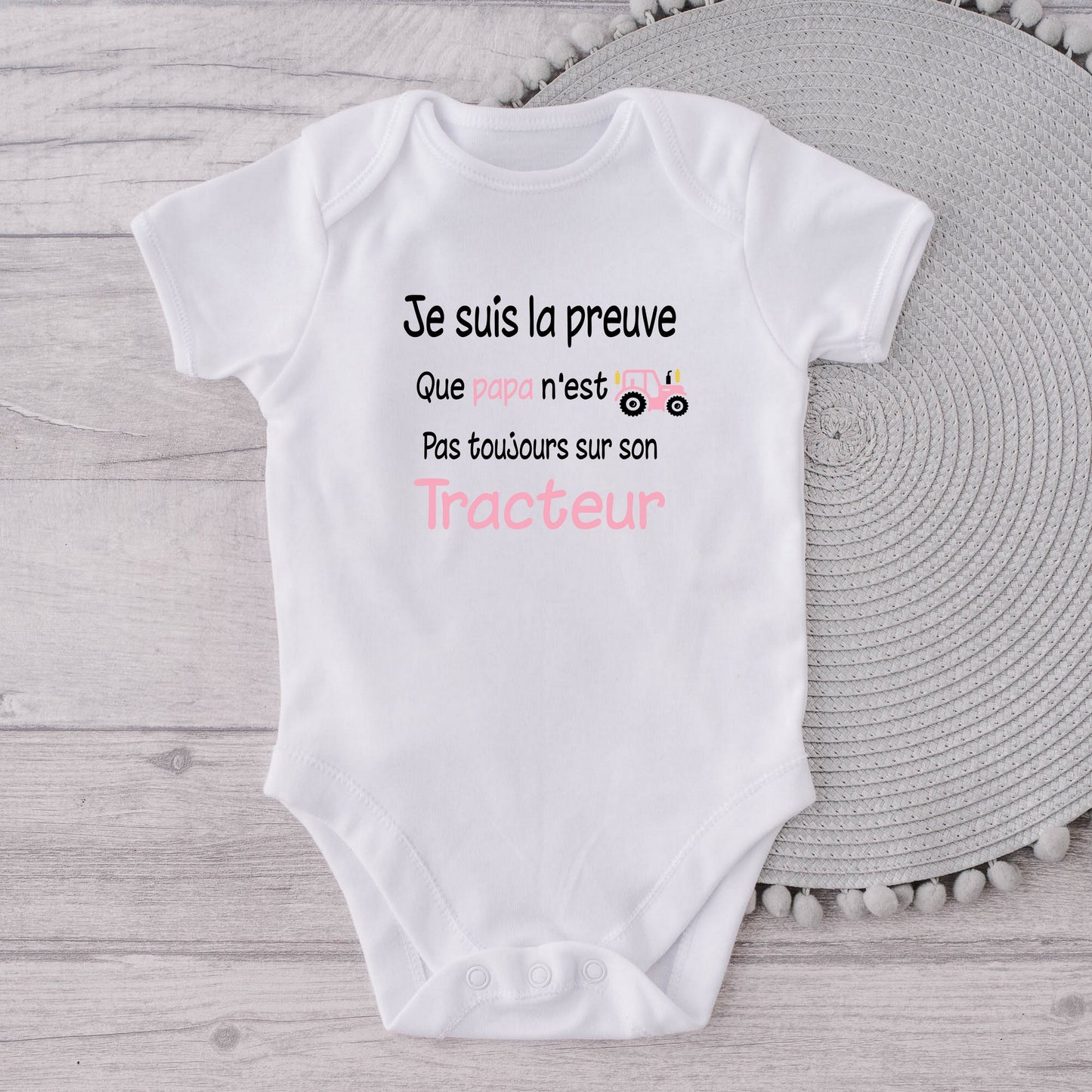 Body bébé personnalisé papa tracteur