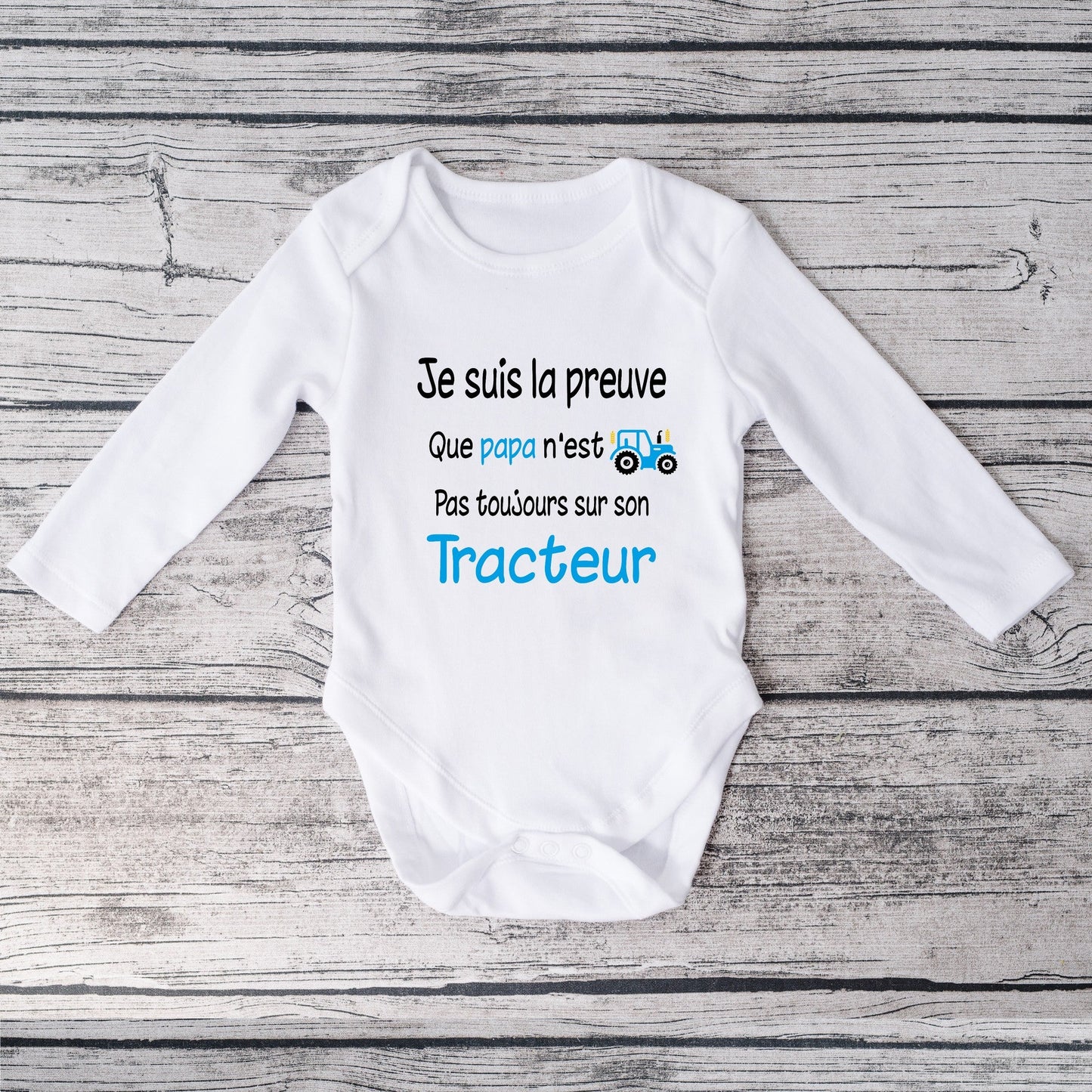 Body bébé personnalisé papa tracteur