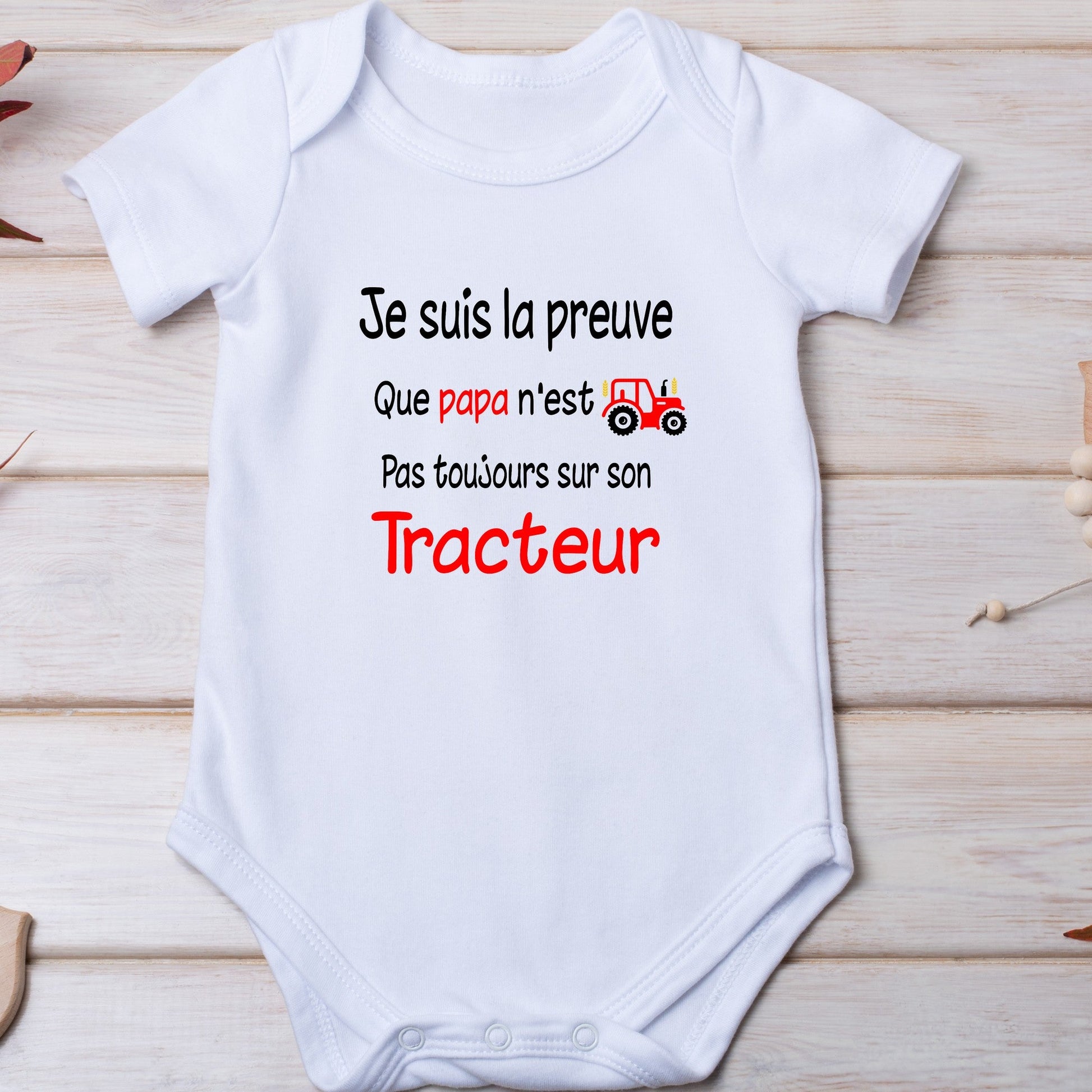 Body bébé personnalisé papa tracteur